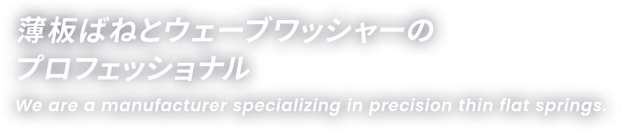 薄板ばねとウェーブワッシャーの プロフェッショナル　We are a manufacturer specializing in precision thin flat springs.